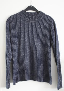 Donerblauwe  met zilver trui maat m