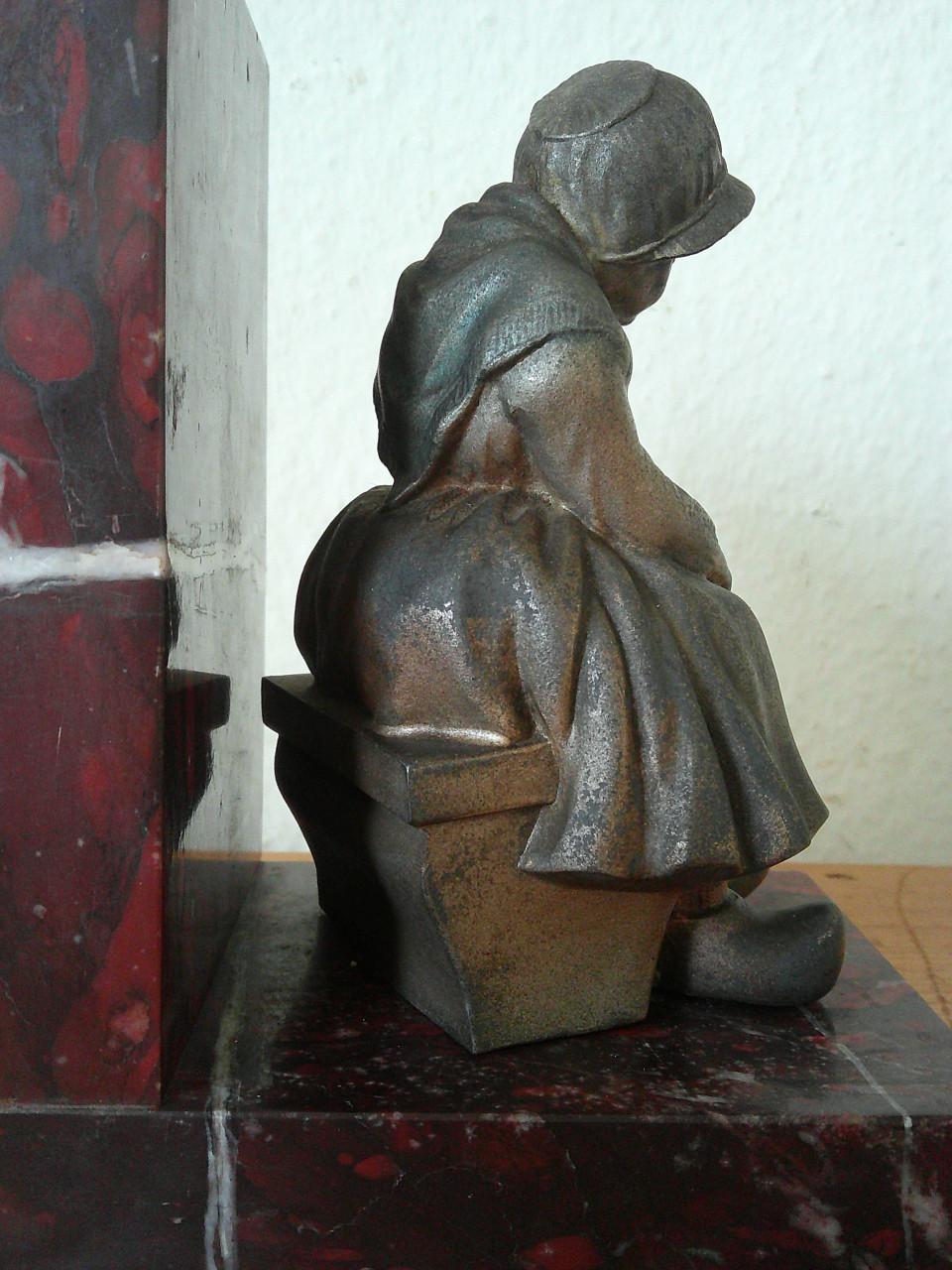 BOERENSTEL IN RUSTE ,MARMER EN ZAMAK, FRANKRIJK 1920/'30