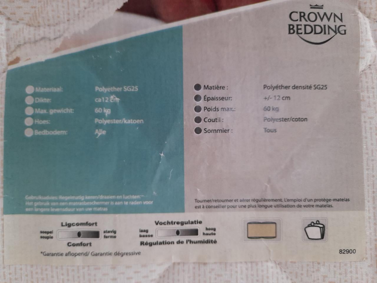 Matras 90 x 200 x 12 cm dik (in goede schone staat)