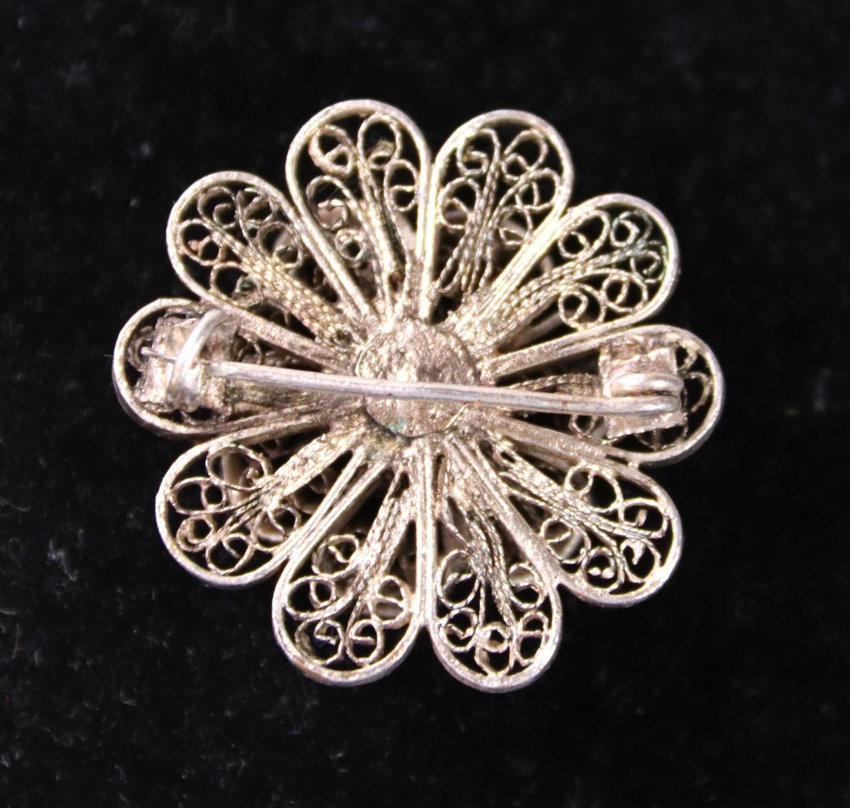 Ronde Sterling zilveren broche ( vintage )