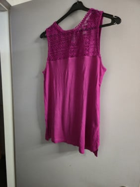 Mouwloos Fuchsia shirt H&M Maat S