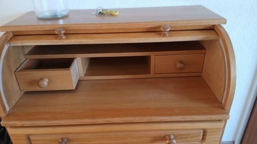 Bureau roldeurtje plank om uit te schuiven voor pc werkblad buro licht eik