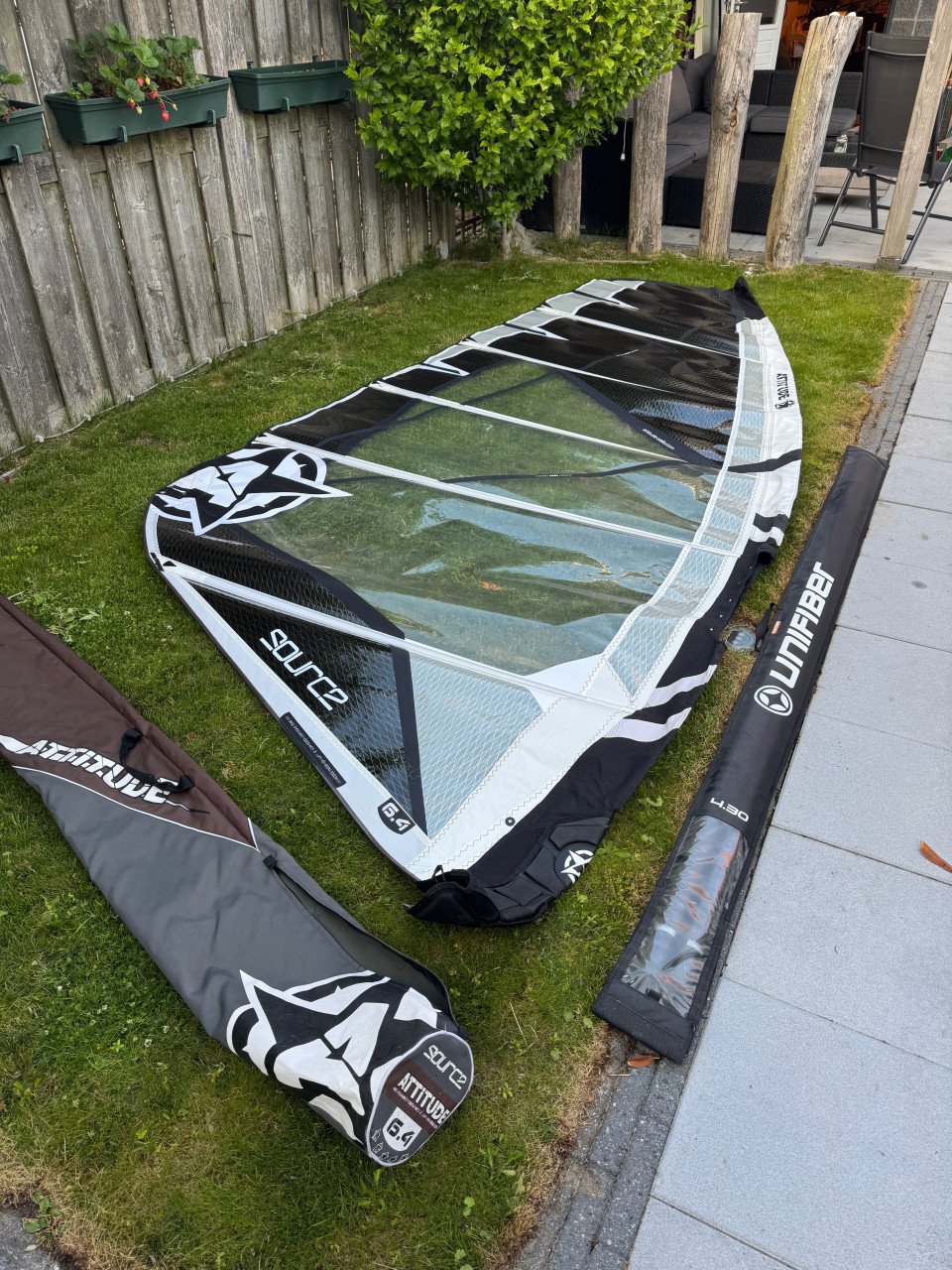 Surfplank compleet met 3 zeilen