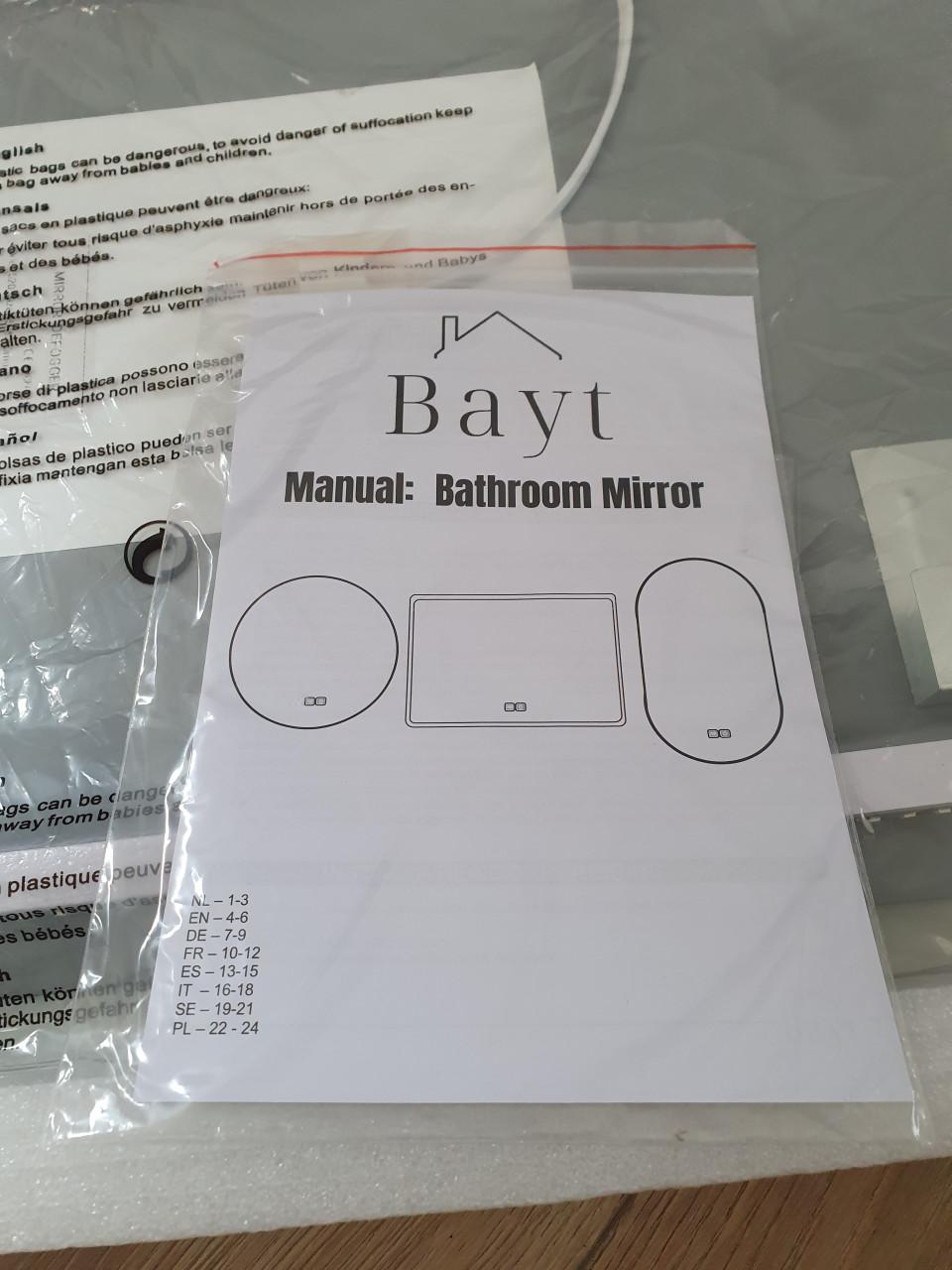 Bayt badkamerspiegel LED 52x75 cm | verlichting | nieuw