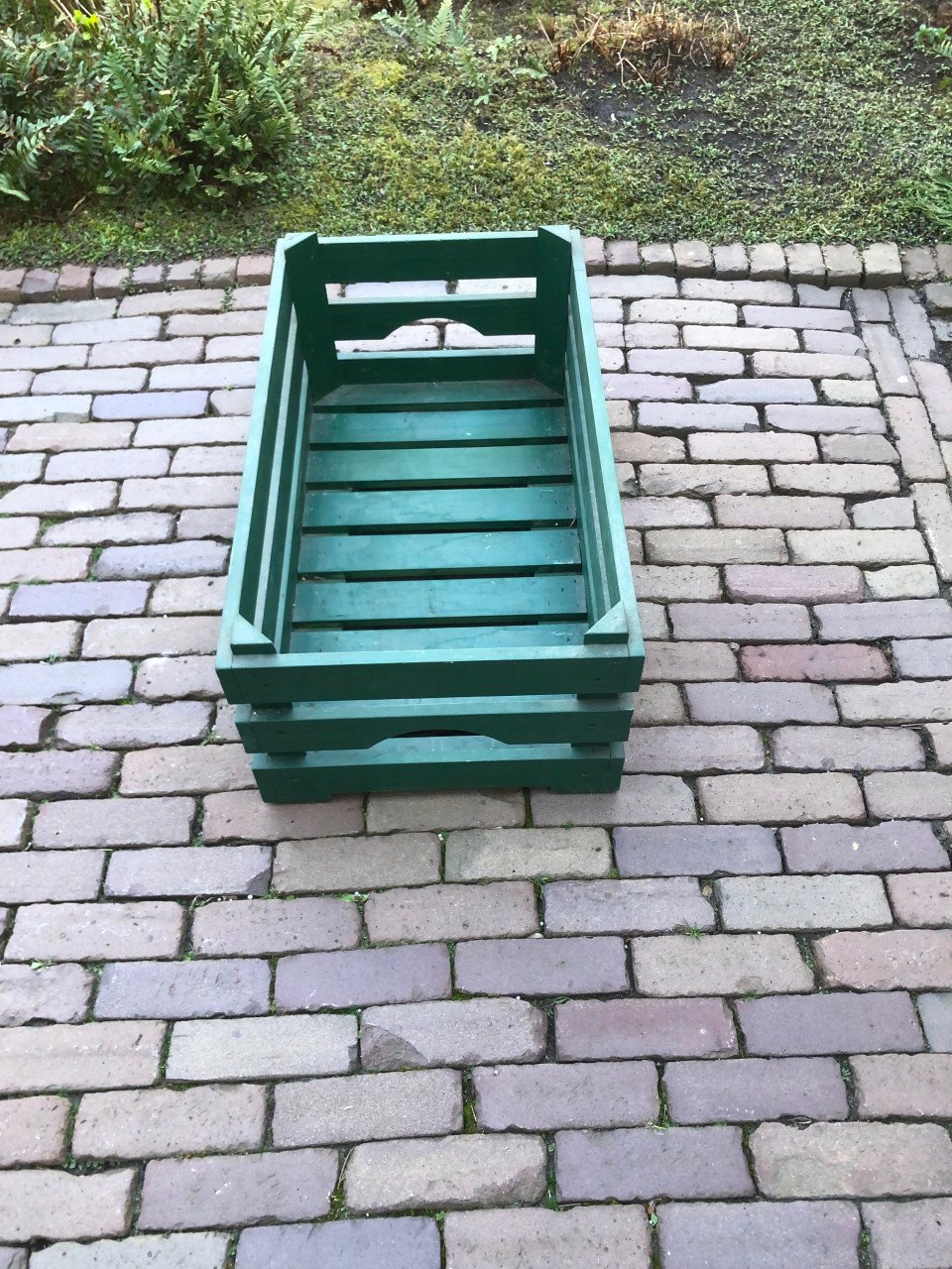 Groene houten krat