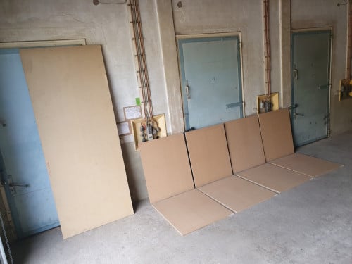 9 houten MDF platen totaal 13,5m2