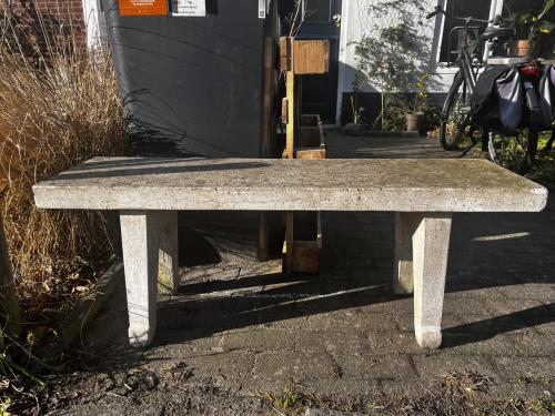 Wit granito tuinbankje lengte 120cm