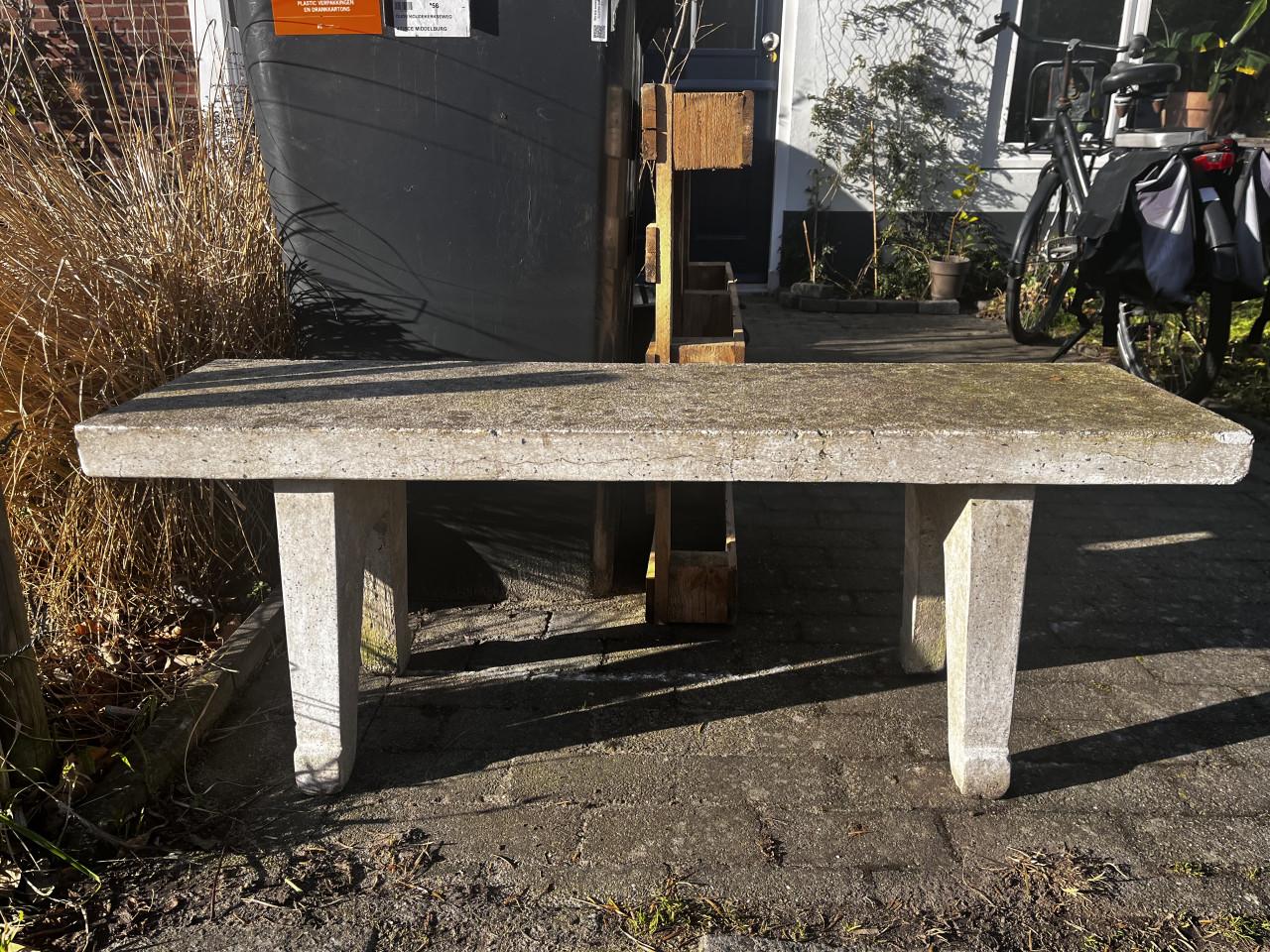 Wit granito tuinbankje lengte 120cm