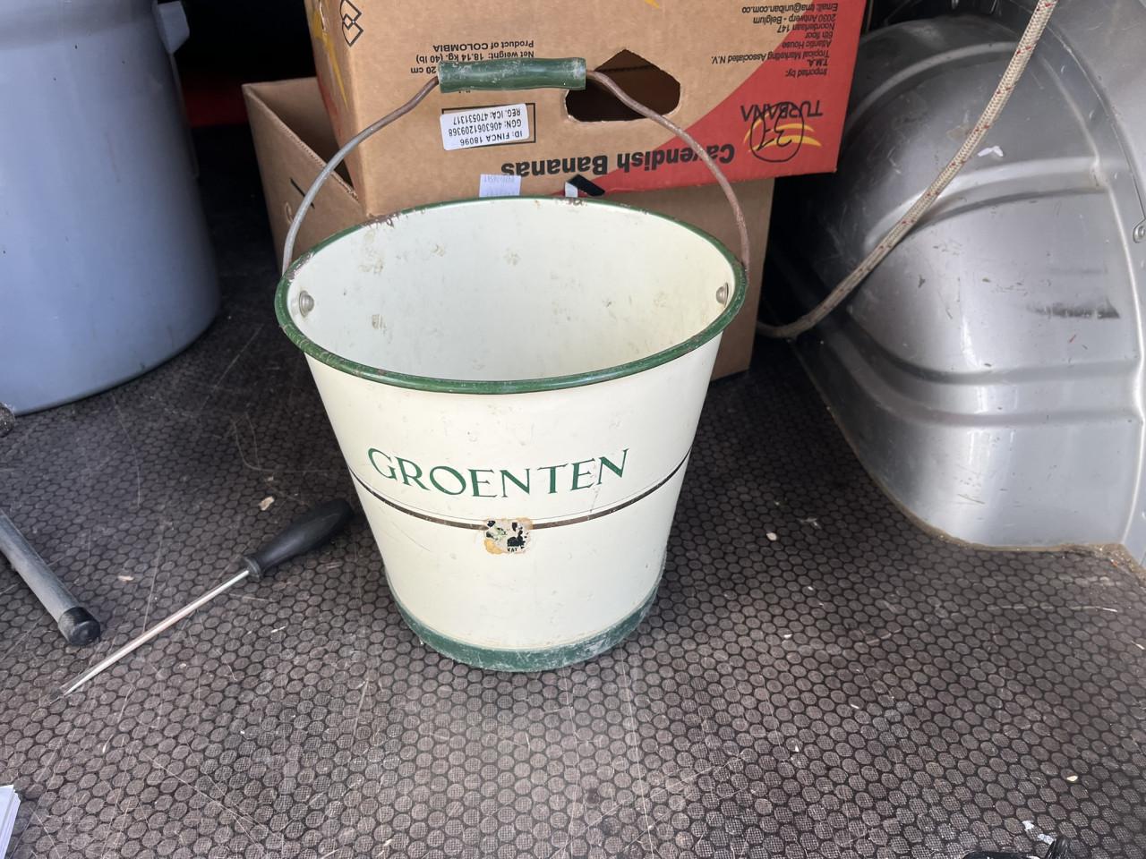 Emaille emmer "Groenten"