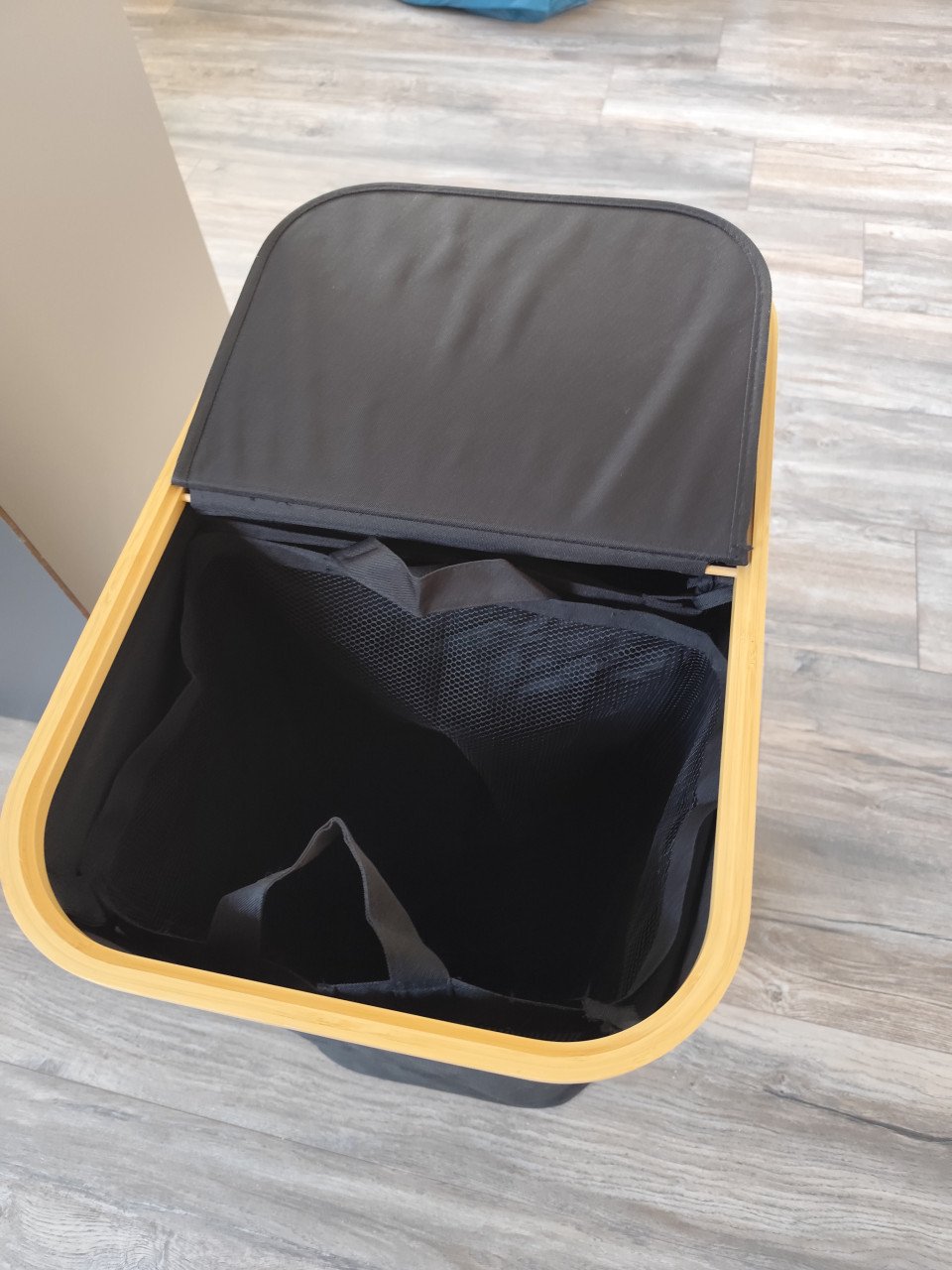 Wasmand 2 vakken zwart