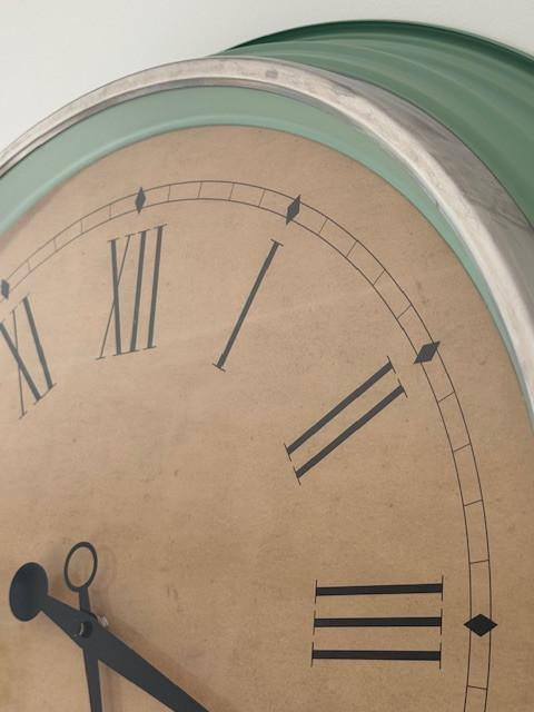 Grote wandklok Ø 58 cm, vintage, metaal/glas, top staat