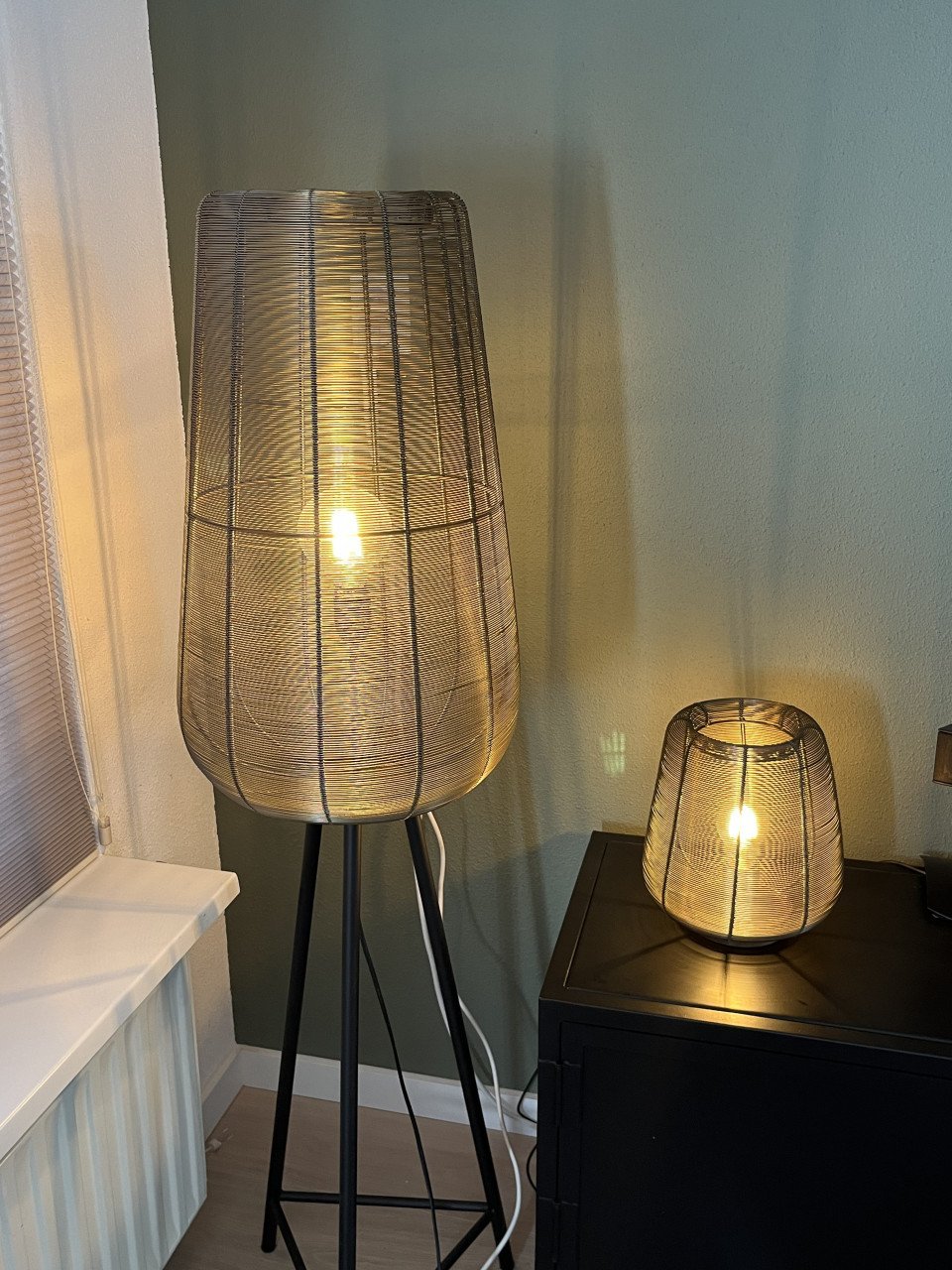 Barzio vloerlamp en tafellamp set