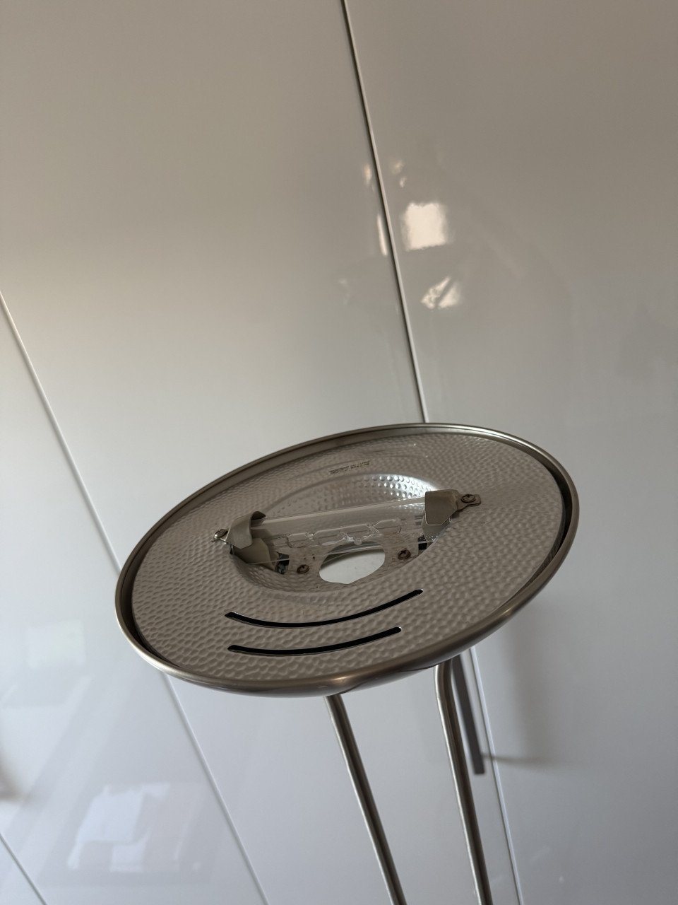 Vloerlamp zilver met 2 lichtbronnen