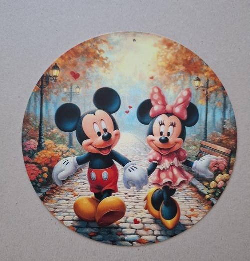 Mickey & Minnie Metalen Decoratiebord