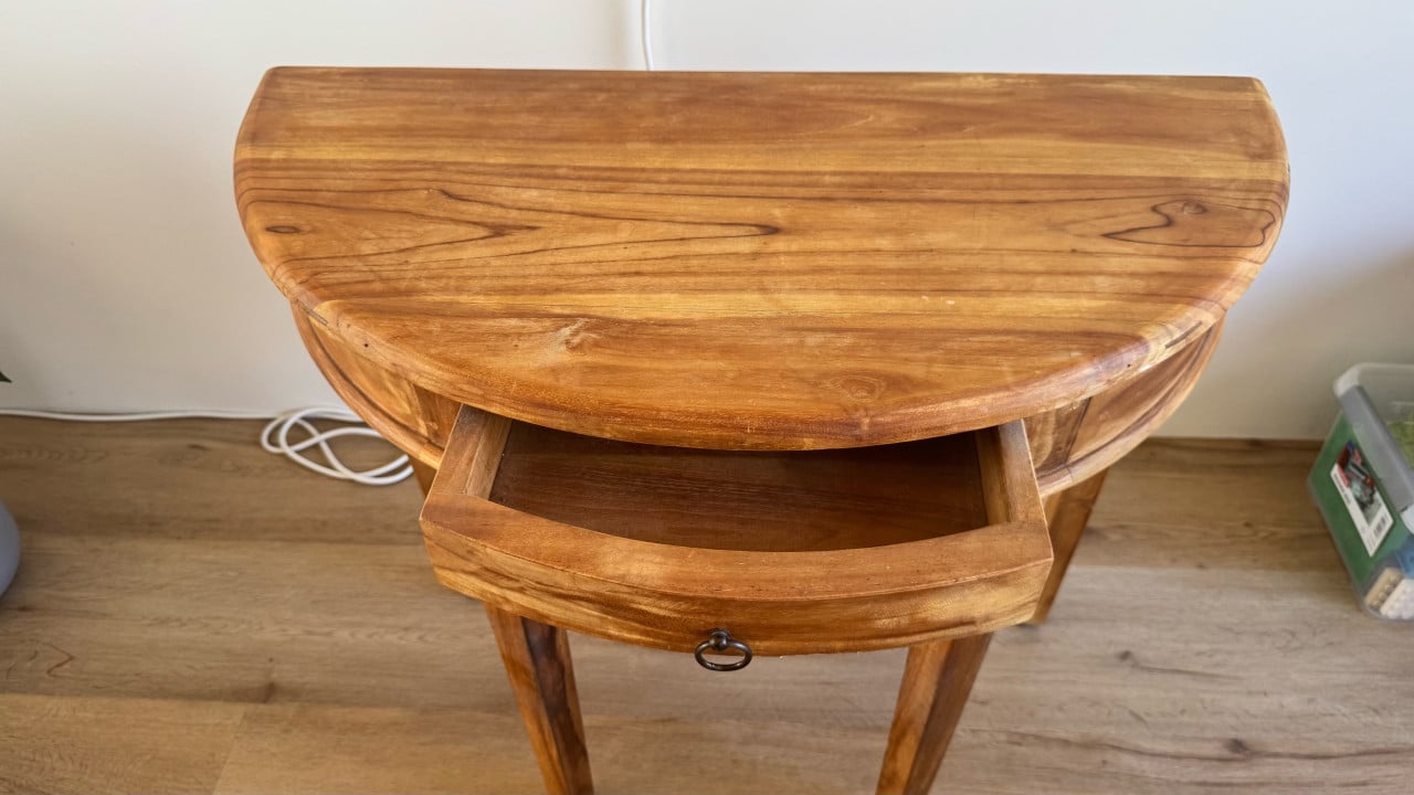 Sidetable halfrond met lade
