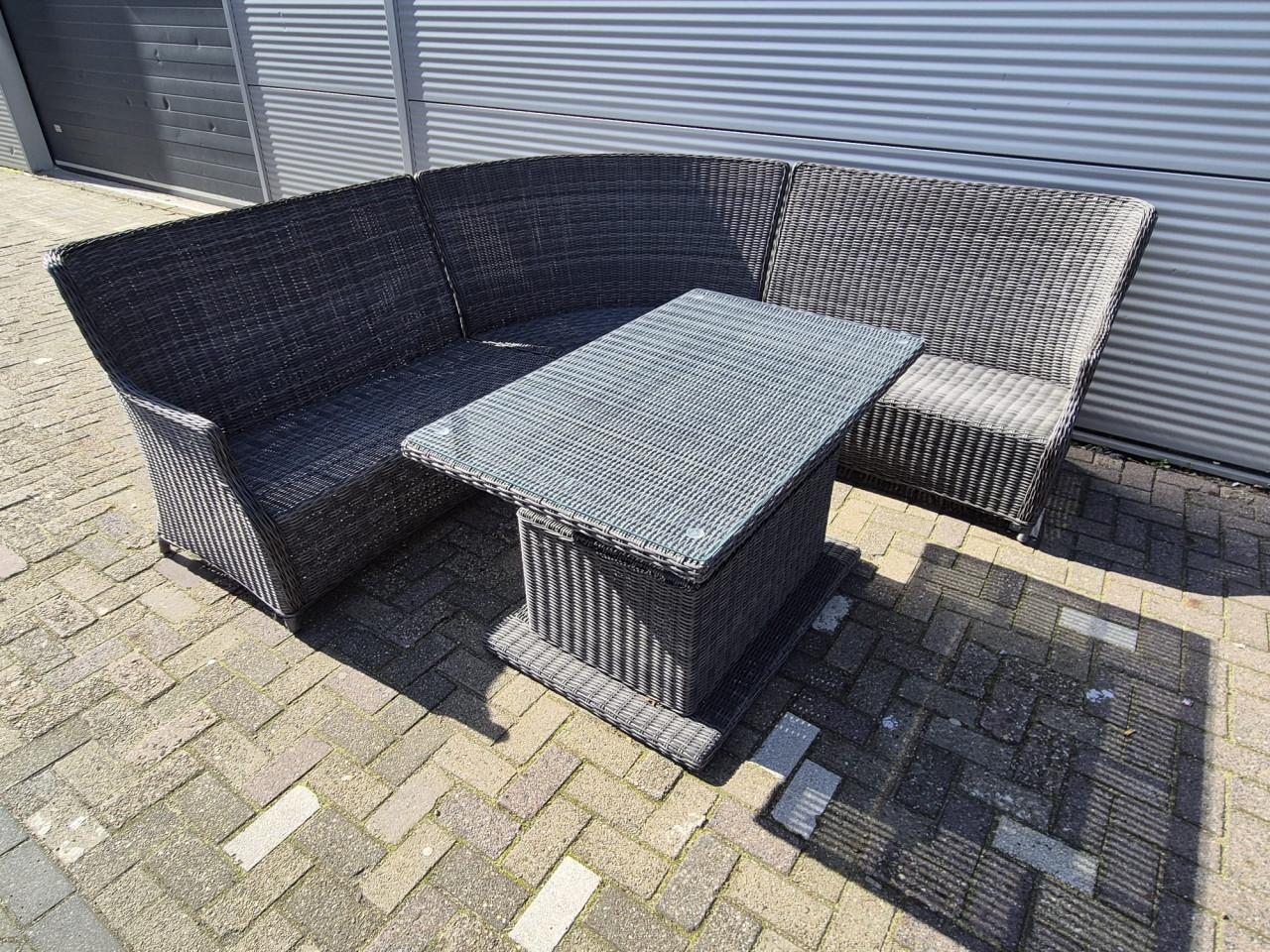 Dining Loungeset / Verstelbare Tafel (Bezorging mogelijk)