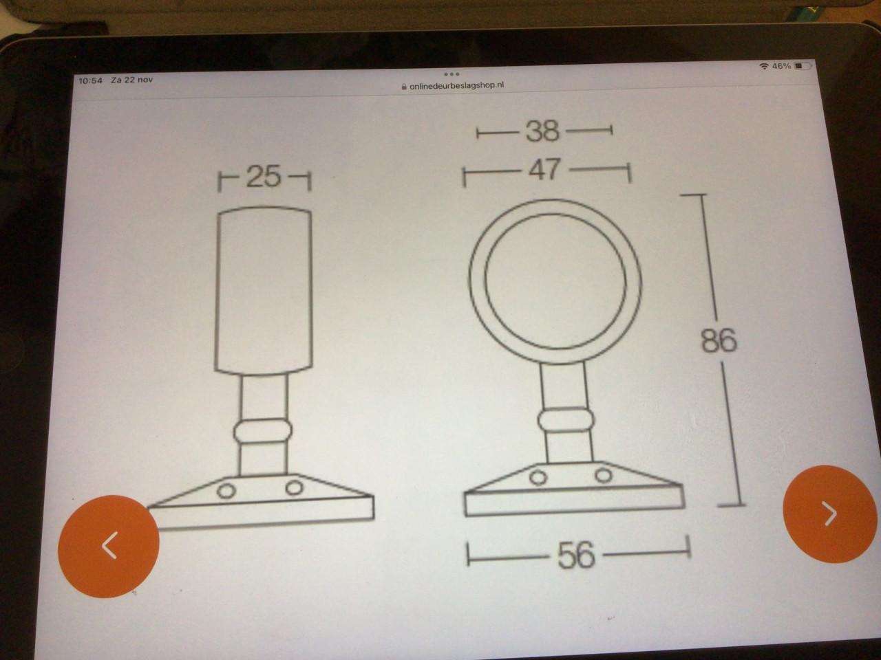 Avenue leuning/touwoog messing gelakt