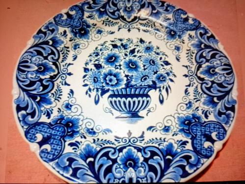 Pracht oud genummerd wandbord. Delfts