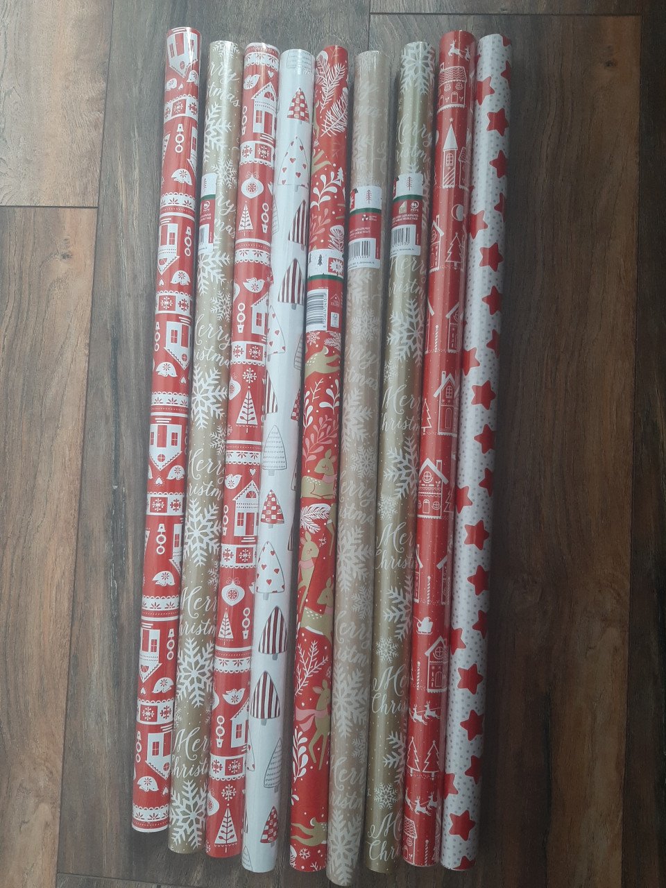 Kerstcadeaupapier 9 Rollen NIEUW