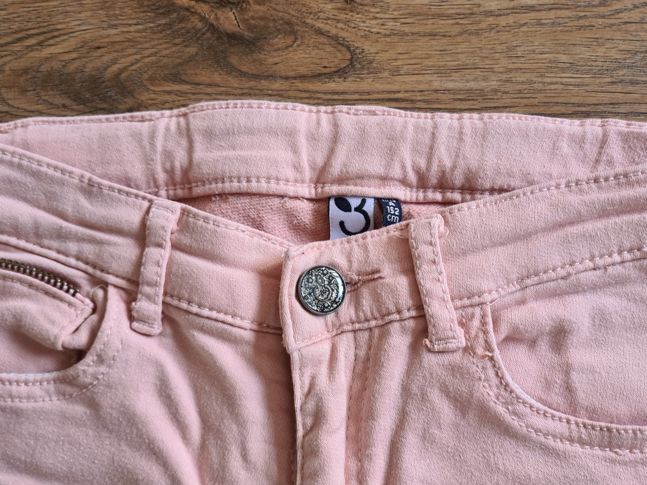 Roze skinny stretch spijkerstof broek van Benetton Maat 152