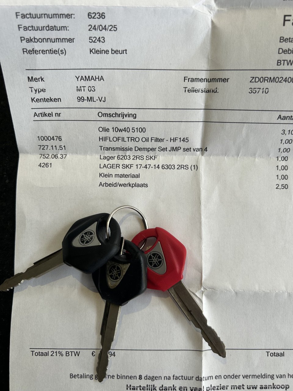 Yamaha MT-03 660cc (A2 mogelijk)