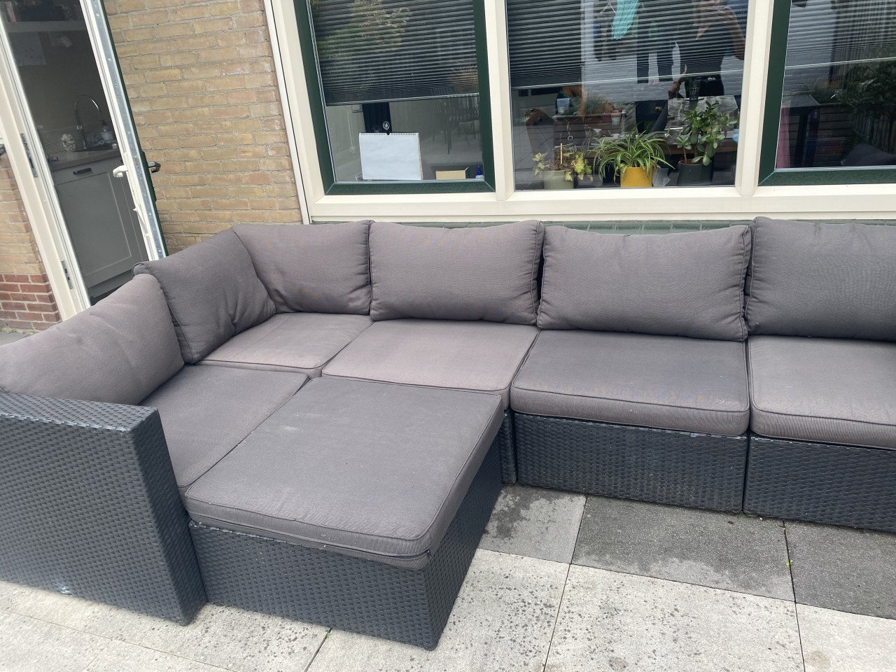 Loungeset antraciet hoekbank