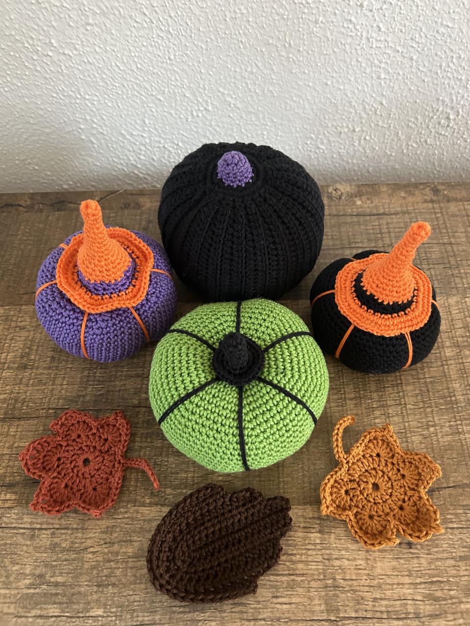 3x Pompoenen set
