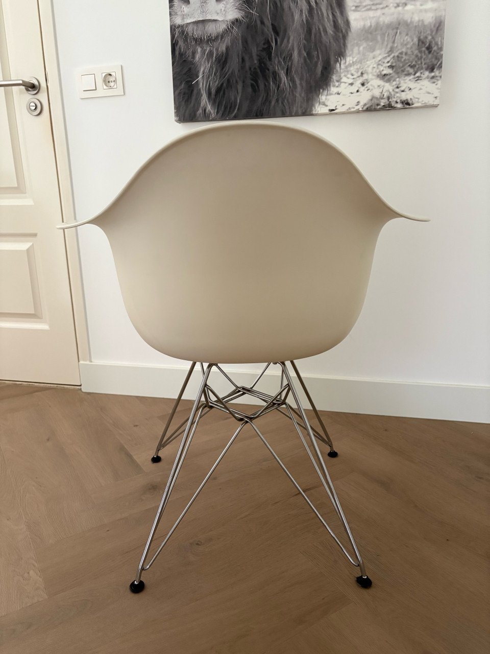 4 Domini design Dar wit, zilver frame stoelen