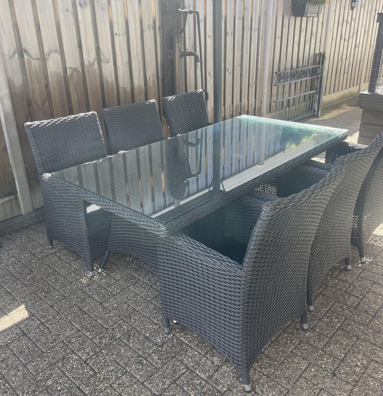 Tuinset met 6 stoelen