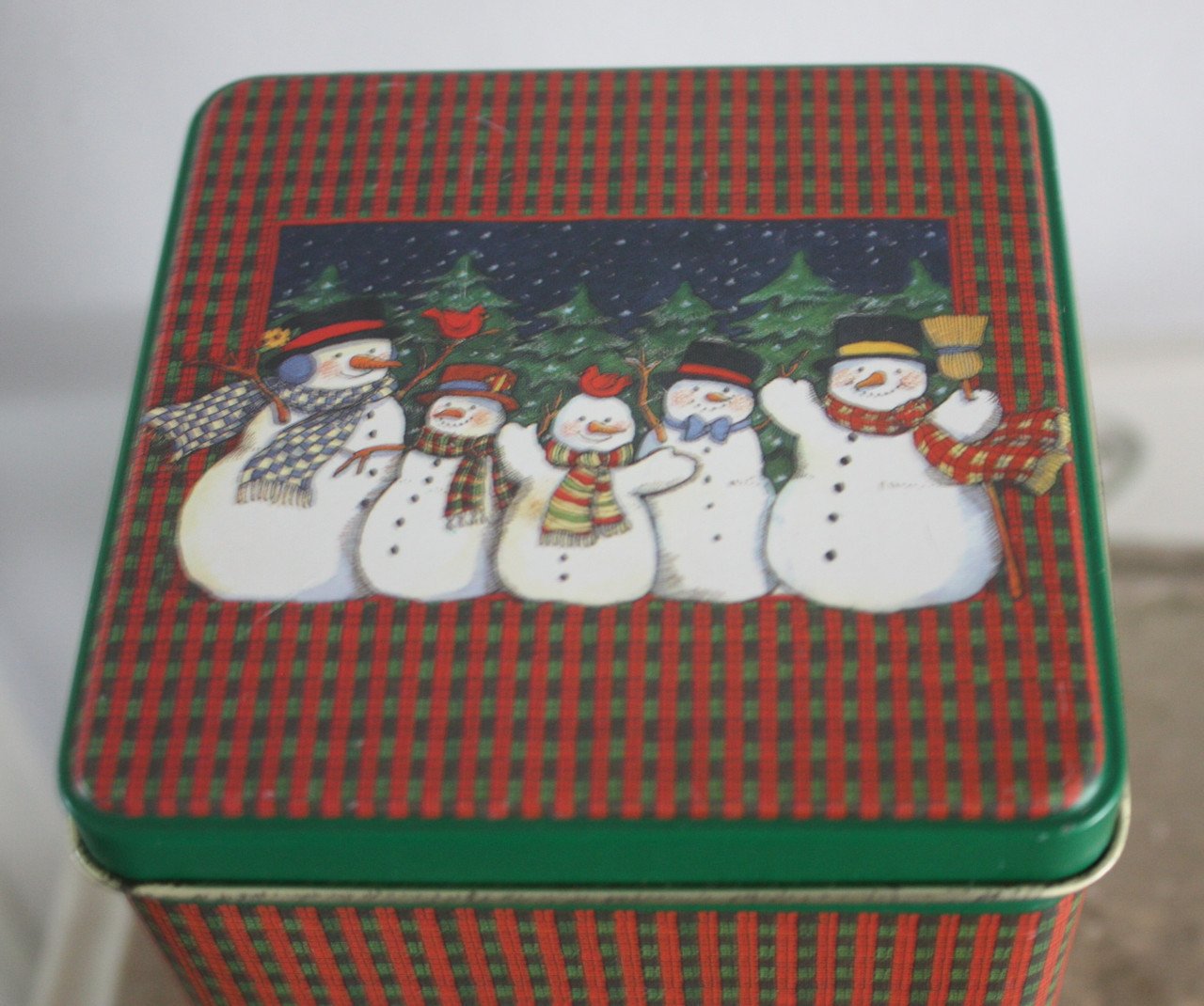 Kerstblik met sneeuwpopen