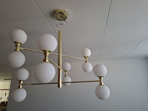 Westwing Grover hanglamp – goud & melkglas
