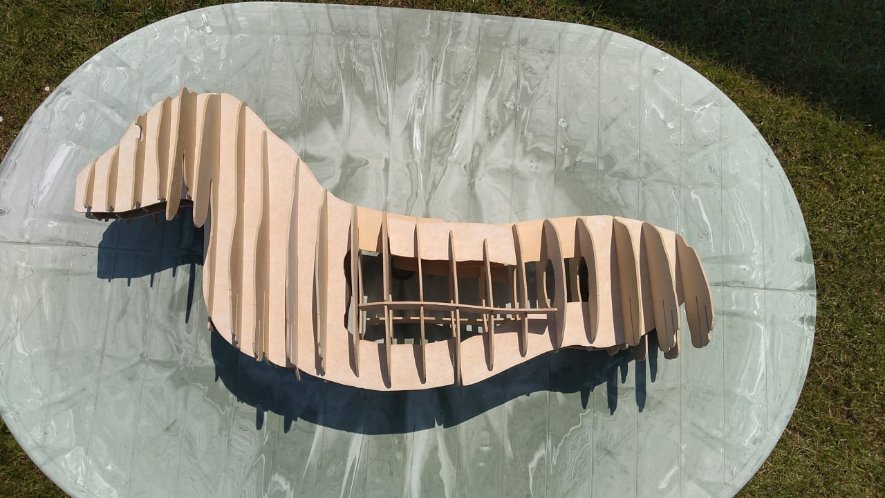 Te koop puzzel van een Teckel.