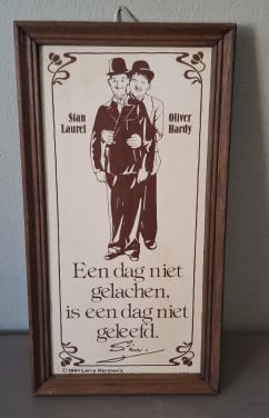 Vintage Tegeltje, Laurel en Hardy
