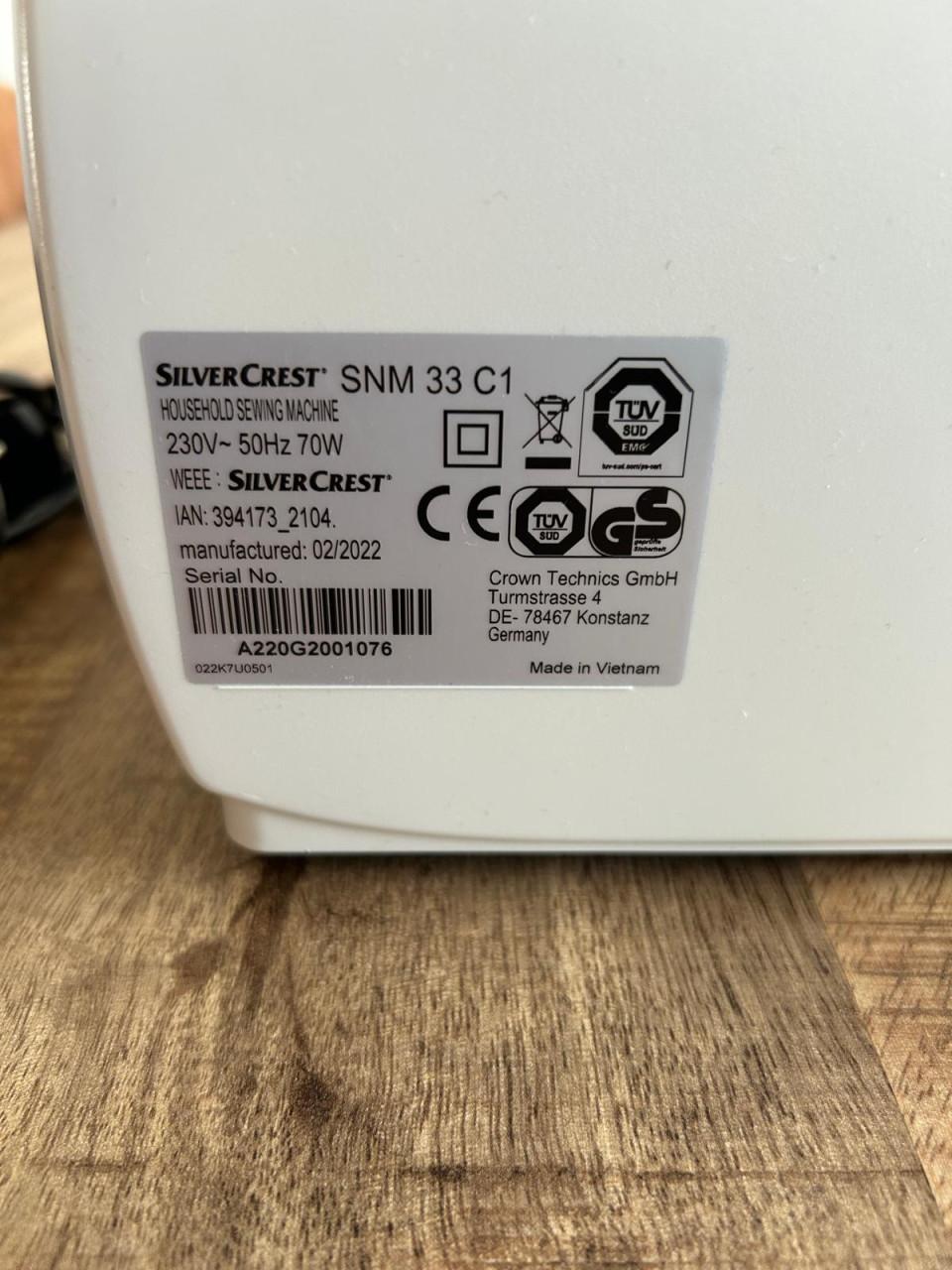 Naaimachine Silvercrest