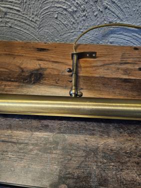 Grote vintage messing schilderij of pianolamp -