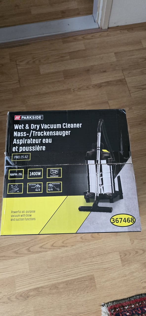 Stofzuiger nat / droog vacuüm cleaner 1400 watt 25 l