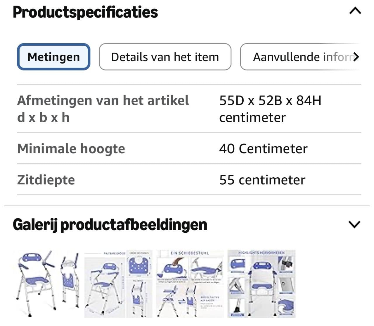 Opvouwbare douchestoel - nooit gebruikt- nieuw in doos