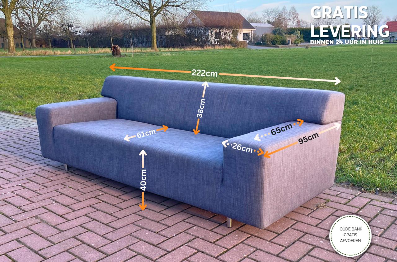 GRATIS LEVERING HEEL NL Mooie Antraciet 3-zits Bankstel