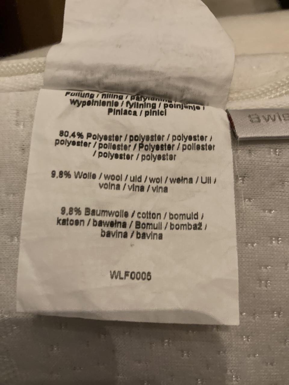 Swiss sence topper 1.80 bij 210 wasbaar!