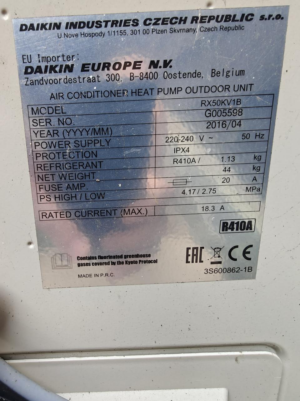 Daikin 5,0 kW split-airco koelen en verwarmen! Draaiend te zien tot 24/7!