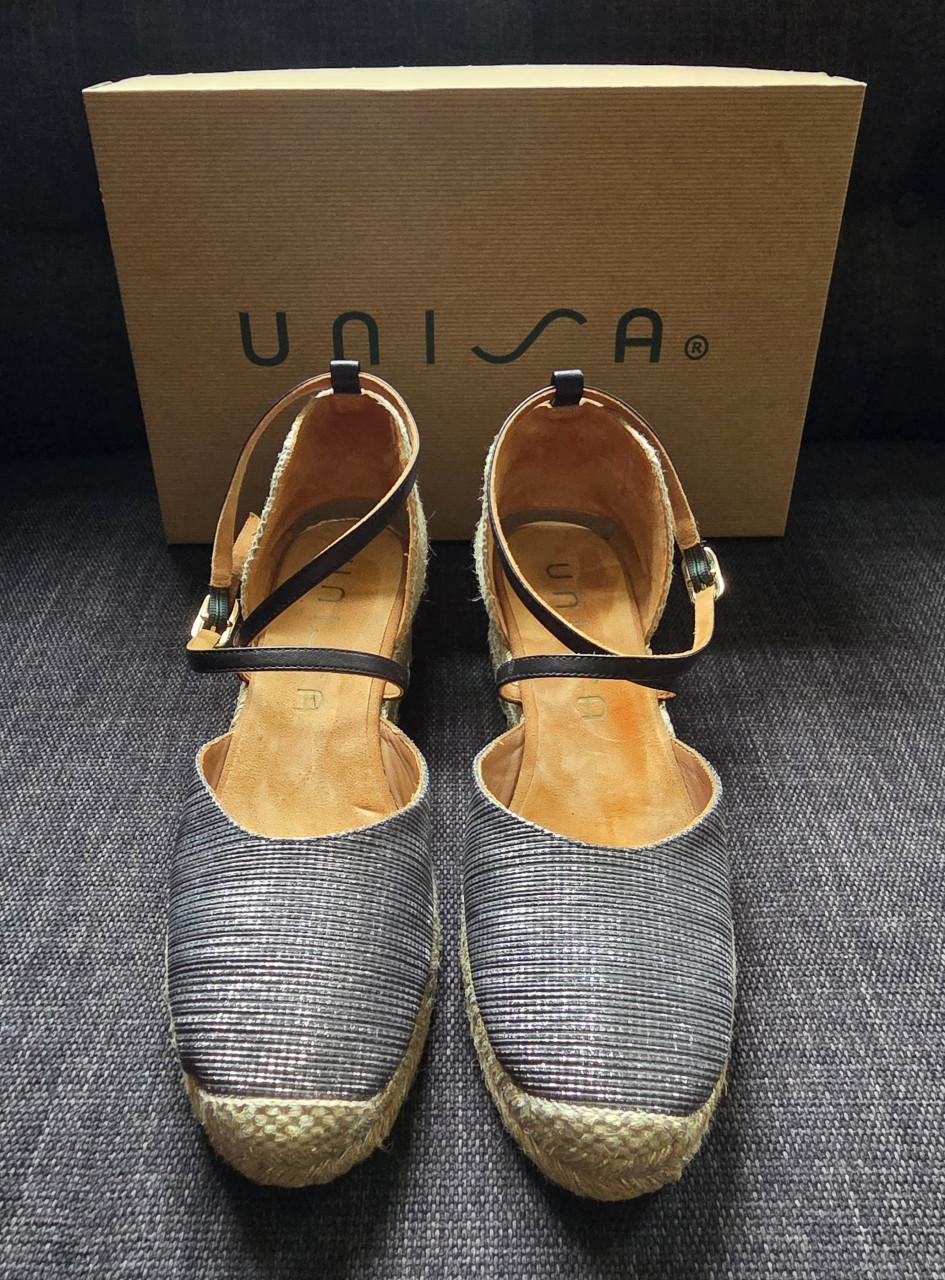 Unisa espadrilles zwart/grijs, maat 38. Z.g.a.n.