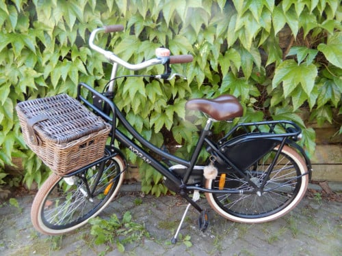 Nogan Vintage Transportfiets 22 inch Meisjes Mat Zwart fiets