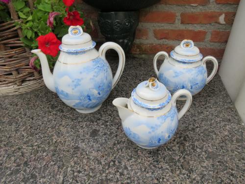 Vintage Japanse Kutani eierschaal porseleinen theeservies