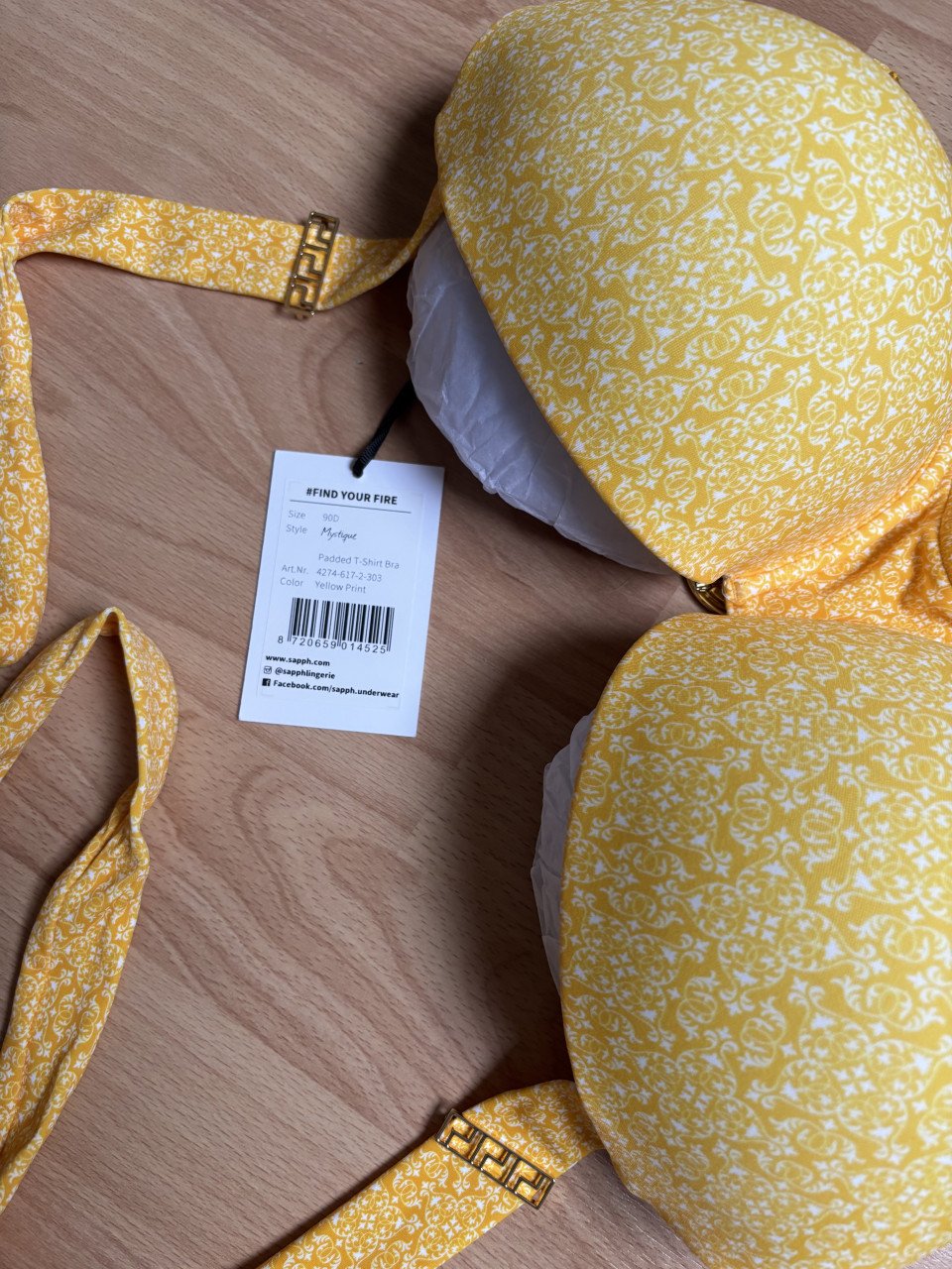 SAPPH bikini geel met twee broekjes  90D maat 40