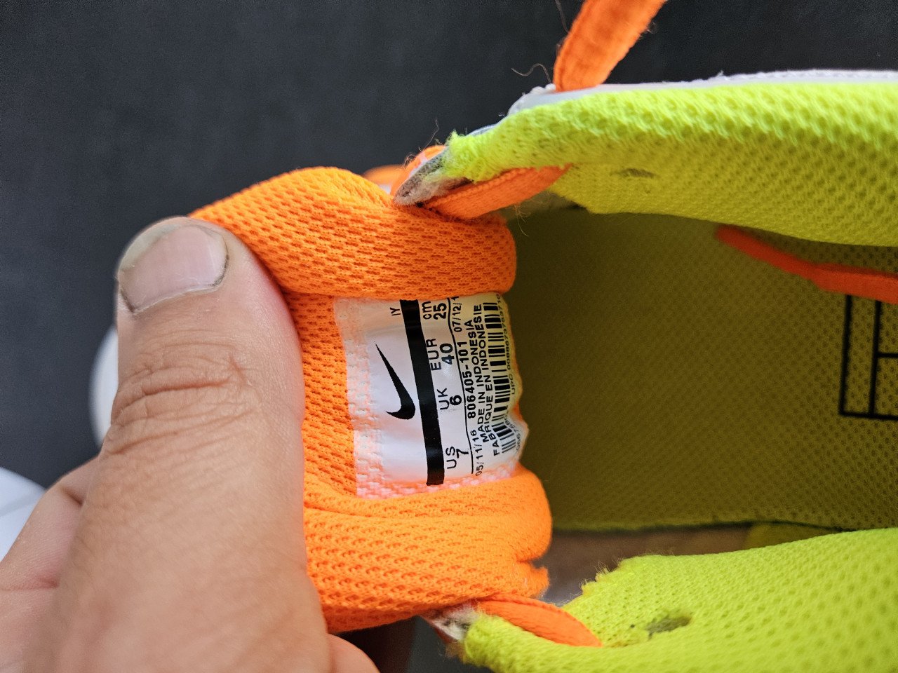 Nike Vapor Advantage tennisschoenen in wit/oranje/groen, maat EU 40