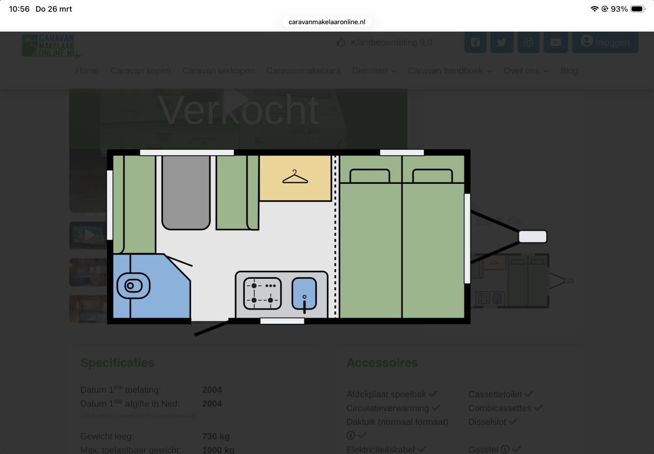 Caravan Eifelland Holiday 415 TM lichtgewicht met mover
