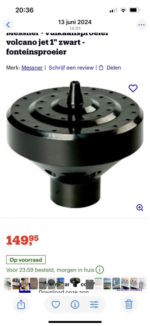 Te koop grote sproeier voor grote vijver nieuwprijs 150 nu 90 euro