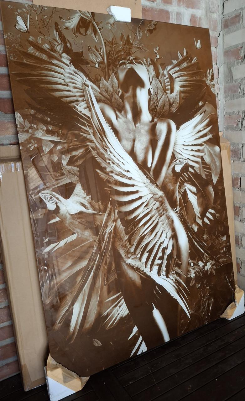 Zeer mooi Glasschilderij.