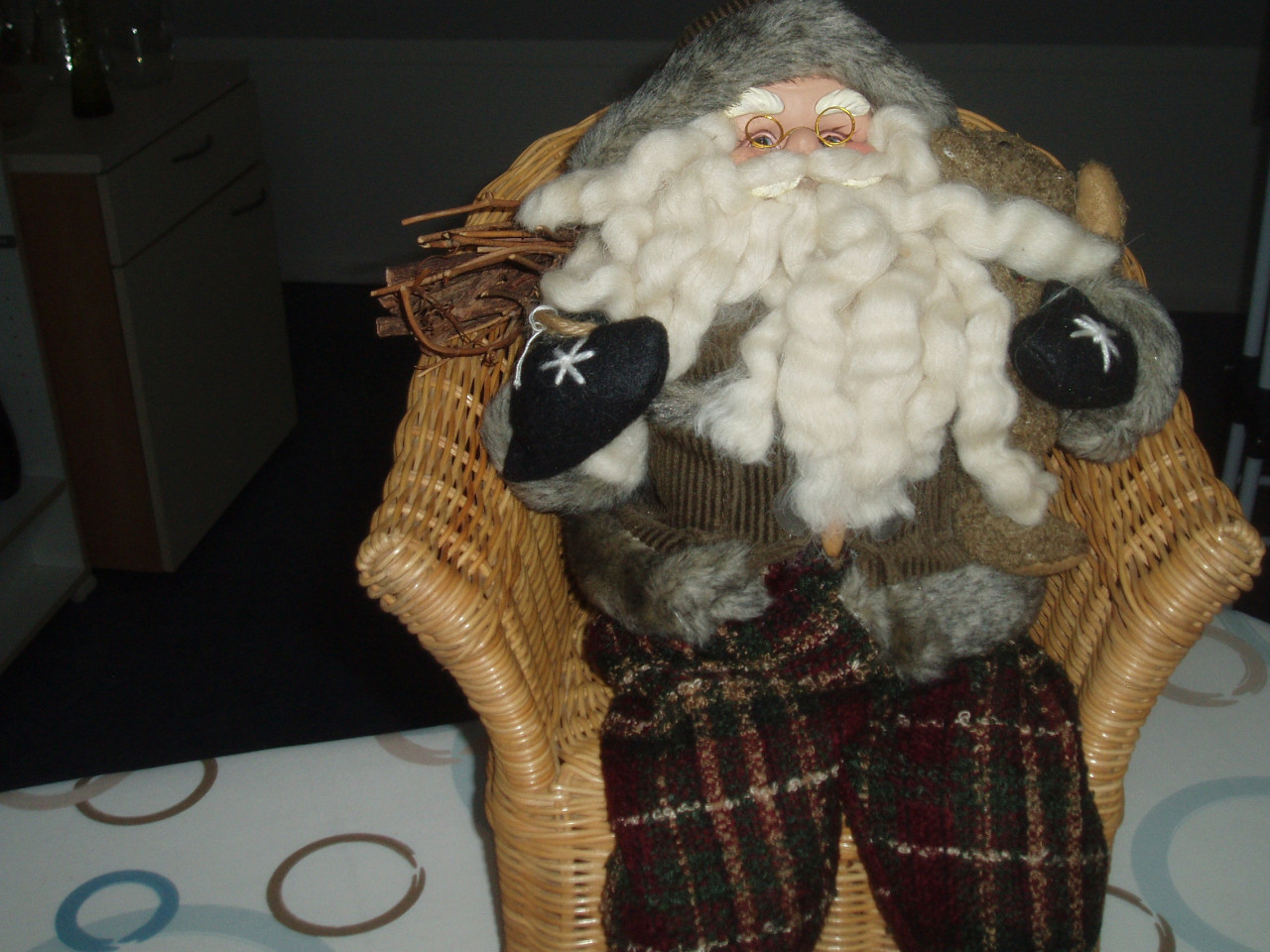 Kerstman in stoeltje