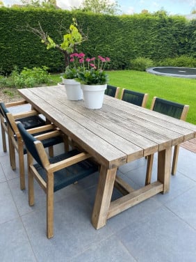 Houten tuinset met 6 stoelen 235x100 cm GOEDKOOP